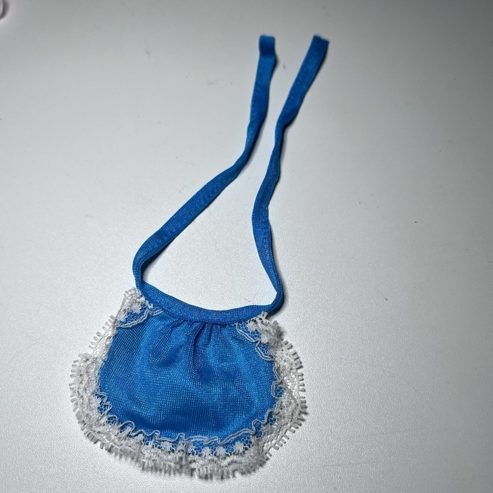 1984 Vintage Mattel Barbie Apron Dream House Kitchen Island #9119 Blue Lace - Picture 3 of 4